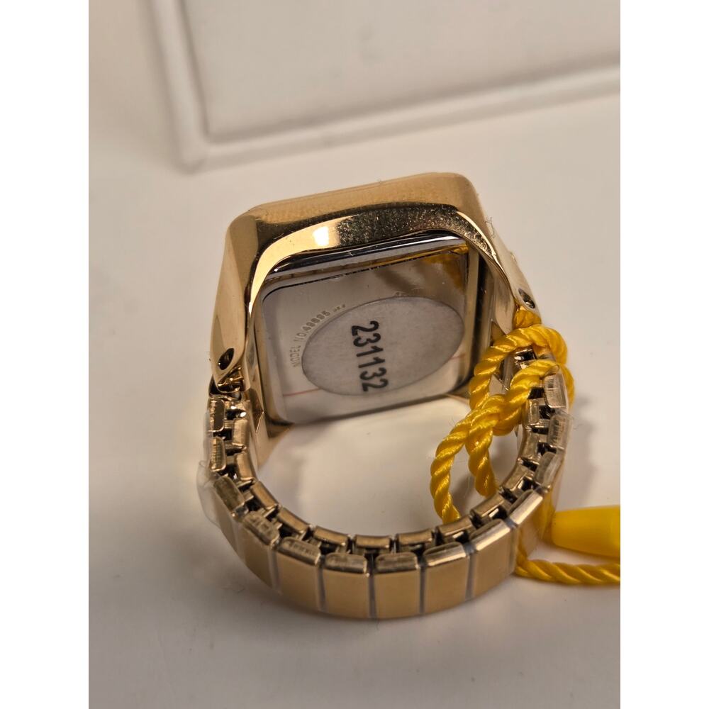 Invicta Mini Angel Gold Tone Ring Watch Quartz Square Roman Numeral New Box - Picture 5 of 5